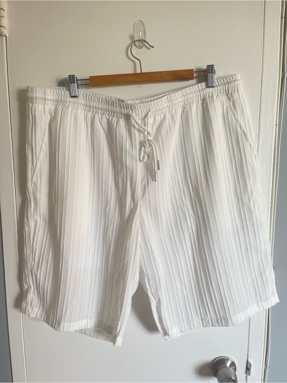 New Mens White Summer 2 Piece Set Short Sleeve Button-Up Top and Shorts Size 3xl - Picture 6 of 11